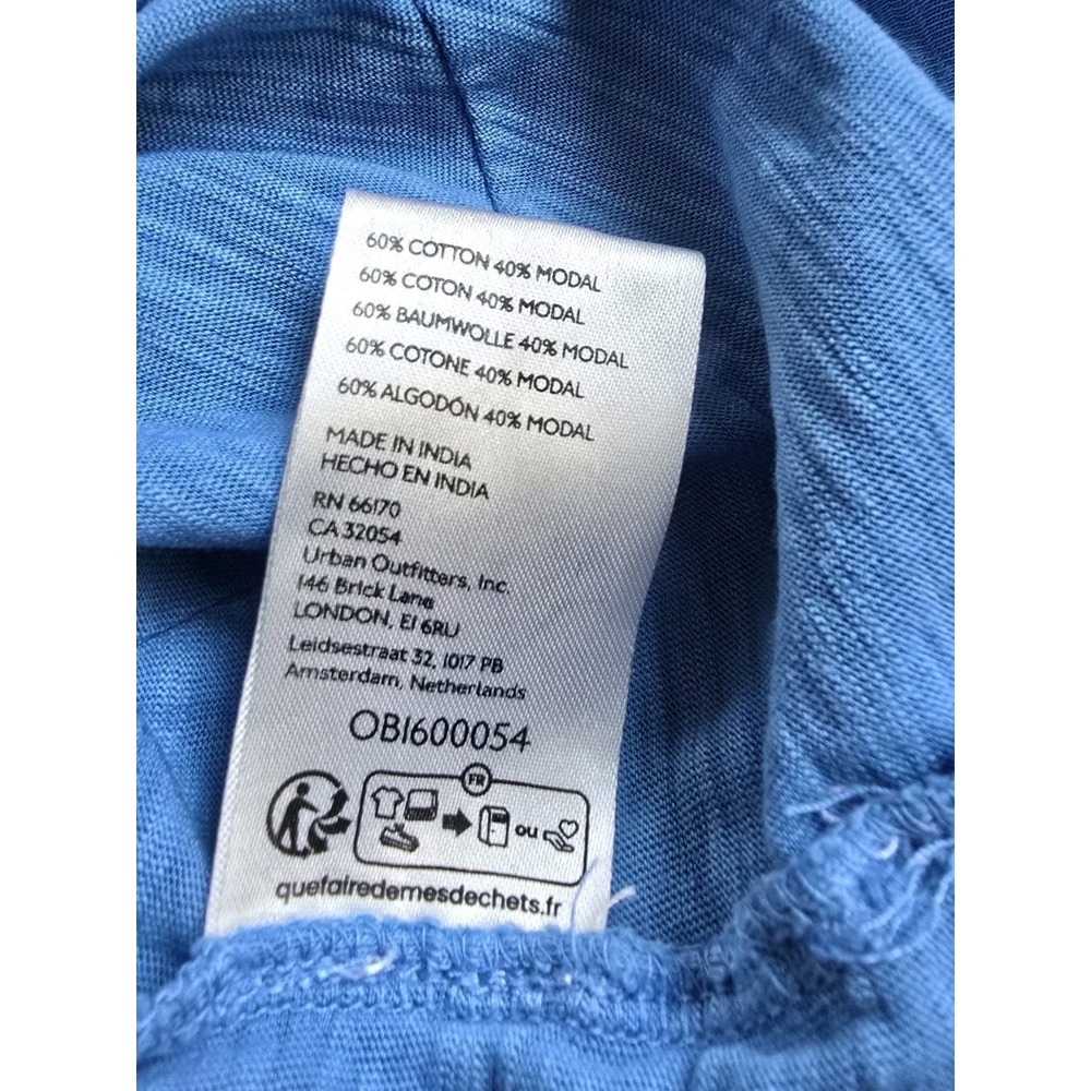Pilcro Anthro Reconstructed Racer Tee Exposed Seams Long Sleeve Blue Boho L - Picture 8 of 9